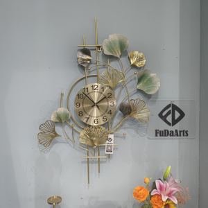 Horloge Murale Fleurie 92x56cm pour Salon, Horloge Silencieuse de Porche, Style Luxe Léger en Métal, Vente Directe Usine, Dropshipping - Product Image 5