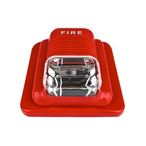 Sistema de alarme de incêndio sirene estroboscópica com fio de aviso com luz de tubo de xenônio