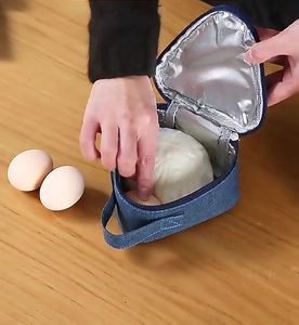 Sac fourre-tout promotionnel en tissu Oxford avec isolation en feuille d'aluminium épaissie pour le transport de repas du petit-déjeuner et de boulettes de riz pour les employés de bureau - Product Image 4