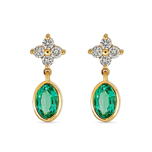 2025 Nueva joyería de diseño Vintage de moda exquisita S925 pendientes colgantes de gota de circón de diamante esmeralda de corte ovalado de oro de 18 quilates - Product Image 1