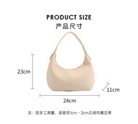 Sac à bandoulière pour femme 2026, nouveau modèle polyvalent en PU tressé avec fermeture éclair, style urbain et simple, tendance