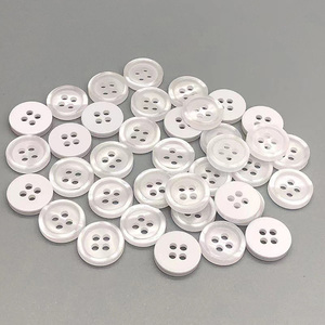 กระดุมเสื้อสีขาว4รูกระดุมเม็ดไข่มุกทำจากเรซินขนาดตามสั่ง - Product Image 2