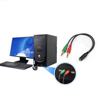 Câble adaptateur audio DC 3,5 mm tressé en cuivre pur de haute qualité, 2 mâles 1 femelle, transfert de données haute vitesse pour appareil photo, téléphone portable