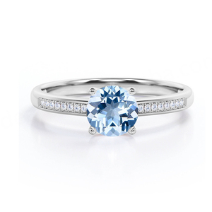 แหวนพลอยบลูโทแพซคลาสสิก บาร์บาร่า บิกซ์บี ชุบแพลตตินัม เงินแท้ 925 ทรงมาร์ควิส สำหรับผู้หญิง - Product Image 6