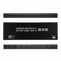 Oright Nouveauté Boîtier Répartiteur HDMI 2.0b HDCP2.2 60Hz 8x8 (8 entrées 8 sorties) en Métal Noir avec Télécommande Certifié CE/FCC
