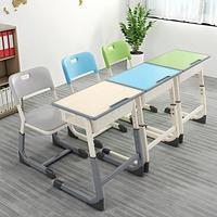 Ensemble bureau et chaise individuels réglables pour étudiant avec boîte de rangement ventilée et creuse pour projets scolaires en gros