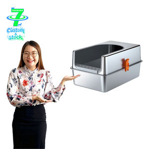 Caja de Arena para Gatos de Acero Inoxidable DSDT, Resistente, Duradera, Fácil de Limpiar, con Control de Olores, Molde Personalizado para Proveedores Profesionales de Mascotas, CLB-035 - Product Image 1