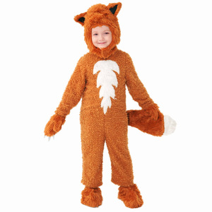 Combinaison unisexe en fausse fourrure avec poches, pantalon legging, costume de renard pour enfants, idéal pour les fêtes costumées, les films ou la télévision, ou Halloween. Stock disponible. - Product Image 5