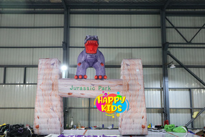 Ticari dinozor parkı tema kullanılan şişme giriş büyük dekor parti olay için şişme kemer dinozor kale hayvan giriş - Product Image 3