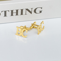 Mancuernillas Personalizadas de Oro de 18K para Hombre, Románticas, con Nombre o Letra, para Regalo de Aniversario o Fiesta