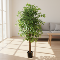 Arbre artificiel Ficus en bois véritable, 120-210 cm, tronc réaliste, pour décoration intérieure et extérieure, plante artificielle
