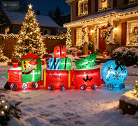 Maison de Noël gonflable d'extérieur de 3,6 m, style dessin animé, étanche, avec cadeaux du Père Noël et sapin lumineux à LED, décoration de jardin