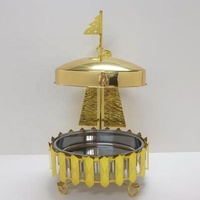 Nouveau design – Réchaud commercial 8L à chauffage alcoolisé avec motif voilier, chauffe-plats doré pour buffet, idéal pour la restauration hôtelière