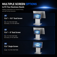 Terminal POS de Aluminio con Pantalla Dual de 15.6 Pulgadas, SDK, Garantía de 15 Meses, Elegante, Giratorio, Táctil Android Todo en Uno para Comercio Minorista y Restaurantes