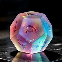 1PCS Rainbow K9 Crystal Glass Abrazine Burst Polyhedral Handmade Dice Set D6 D20 D12 D10 pour jeux de table Dungeons & Dragons