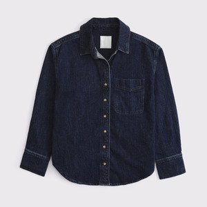 Chemise en jean délavé coloré coupe classique pour femme, chemisier décontracté à manches longues boutonné avec poche poitrine, style vintage toutes saisons - Product Image 6