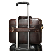 Sac à main de voyage rétro en cuir véritable pour hommes, mallette d'ordinateur portable, nouveau