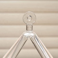 KVKA-piramidal de Canto de cristal transparente, sanador de sonido, 6 pulgadas, con burlete de ante de cuarzo