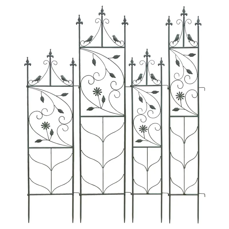 European old iron climbing vine rack flower plant stand support outdoor garden plant climbing fence