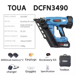 Toua DCFN3490 Pistola Clavadora Industrial Profesional Inalámbrica a Batería, Grapadora para Enmarcado de 34 Grados, 2-3 1/2 Pulgadas (50-90mm), de Alto Rendimiento DC - Product Image 4