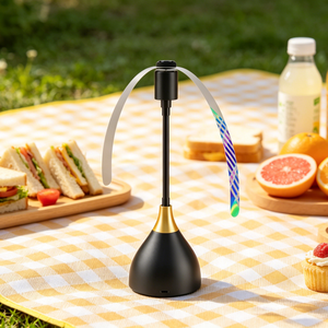 Ventilateur anti-mouches portable à pales souples et silencieux, prêt à être expédié, avec crochet de suspension et base de support pour le camping, les pique-niques et les barbecues - Product Image 3