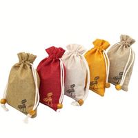 Logo personnalisé imprimé toile de jute Hesse café cadeau de noël cordon de jute jute pochette de jute coton marron ficelle sac de jute