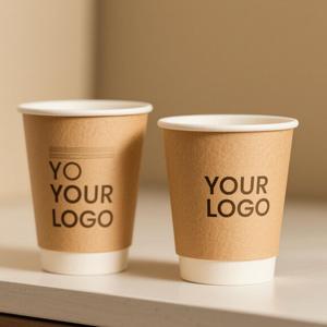 Double Wall Biodegradable <b>Paper</b> Cups Compostable Kraft <b>Paper</b> Cups for Carbonated Drinks & Wine <b>Packaging</b> - Product Image 3