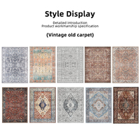 Tapis de sol pliables en chenille de polyester à imprimé persan antidérapants en gros, taille supplémentaire, lavables, pour salon et salle à manger
