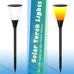 Đèn pin năng lượng mặt trời siêu sáng với ngọn lửa nhấp nháy không thấm nước trang trí cảnh quan ngoài trời cho chiếu sáng an ninh sân vườn - Product Image 1