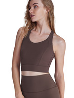 Soutien-gorge de sport antichoc à bretelles larges et évidées dans le dos croisé avec sangle de poitrine