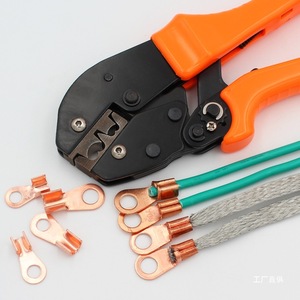 Alicates de crimpado de punta abierta Junxia 10 AWG, herramienta industrial de acero de alto carbono para conectores de cable - Product Image 3
