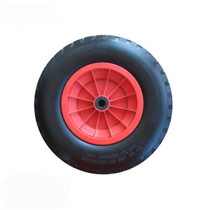 16x6.50-8 <span class=keywords><strong>Heavy</strong></span> <span class=keywords><strong>Duty</strong></span> Borracha Macia Sólida Plana Livre PU Roda De Espuma Rodízio 8-Inch Carrinho De Mão Rodas - Product Image 1