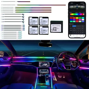 ICarsin C2 64 renkler senfoni evrensel ortam işığı araba iç LED atmosfer aydınlatma 22 in 1 App kontrolü 18 in 1
