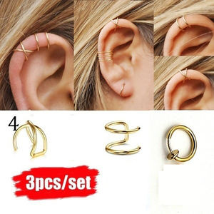 Canner — boucles d'oreilles pour femmes, bijoux à la mode, croisé, manchette, plaqué or, simple, <span class=keywords><strong>Piercing</strong></span>, 2021 - Product Image 3