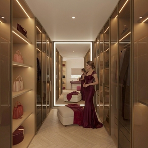 Armario vestidor minimalista personalizado VIQ para uso residencial, fabricado en MR-MDF con acabado en laminado lacado, estilo moderno. - Product Image 1