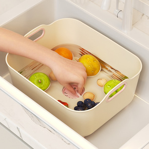 Kitchen Draining Basket Large Oval Plastic With Handle Vegetable Fruit Washing Basin Sink Storage Rack - Product Image 4