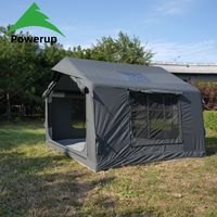 Pique-nique familial premium 8 ㎡   Tente de camping gonflable en coton TC avec 1 ouverture pour cheminée et 2 ports pour climatiseur pour les familles en plein air