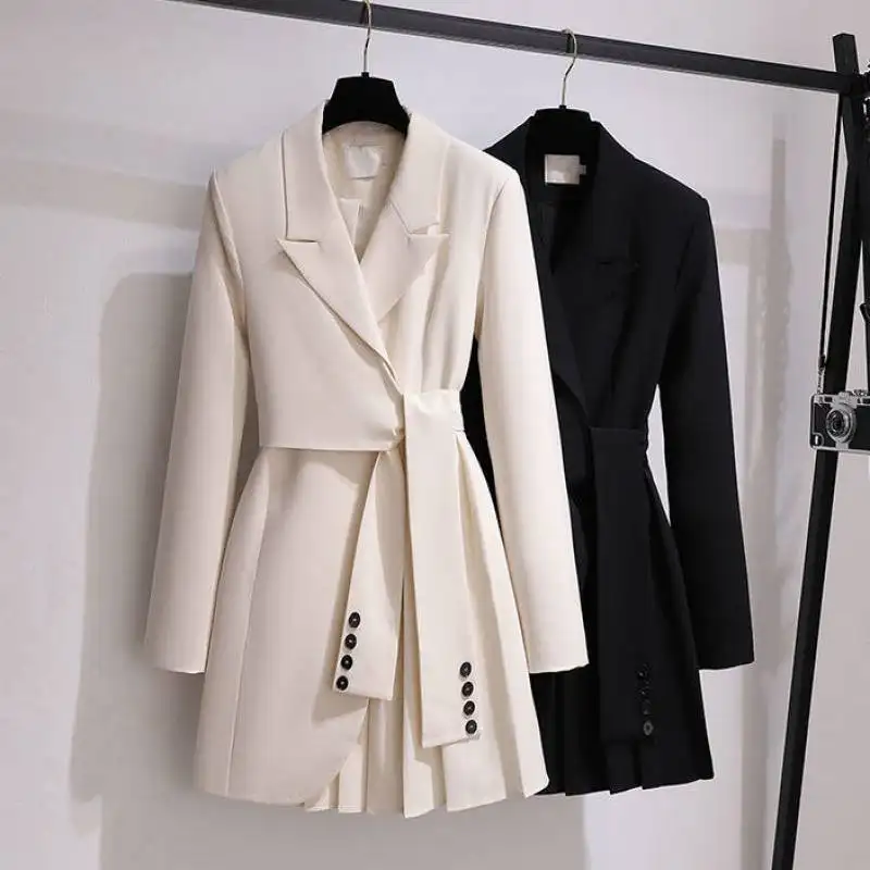 Alephan autumn new large cotton blazer fashion loose cover polyester custom made women's trench coat