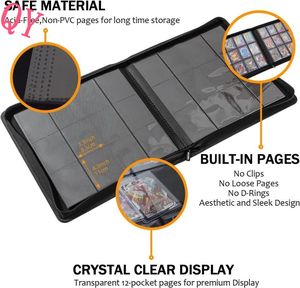 Q Y Junmei 12 Pockets PU Leather PTCG <b>Card</b> <b>Binder</b> 336 Side Loading <b>Card</b> Album with Zipper Portable Trading <b>Card</b> Storage Case - Product Image 6