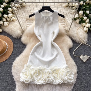 Vestido Corto de Mujer sin Mangas con Flores Hechas a Mano, Moda 2026, Nuevo Vestido Sexy para Fiesta de Primavera - Product Image 2