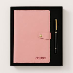 Executive PU Leather A5 Notebook with Button Strap and Pen /Corporate Stationery Gift Box for VIP Client Orders - Product Image 4