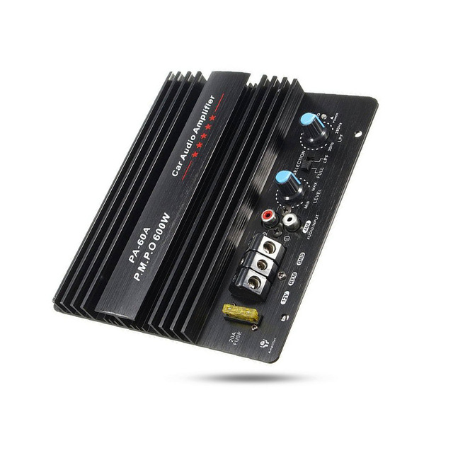 MonoBlock 1Channel 600W Car Subwoofer High-power Amplifier Board for Car Audio, 12V Car Power Amplifier Class A