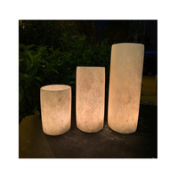 Porte-bougie votif fin en onyx blanc pur, fait main, avec logo personnalisable, lanterne au design sur mesure
