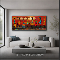 Tableau mural en cristal d'art africain, impression colorée de scène de danse féminine pour salon, hôtel, décoration intérieure culturelle