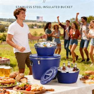 Üç Parçalı Set 15L/26L/36L Lüks Metal Güveçler Tek Boyutta Herkese Uyar Partiye Uygun Yalıtımlı Sıcak ve Soğuk Tutma Özellikli Yiyecek Isıtıcısı - Product Image 2