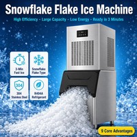 Machine à glace en flocons de 60 kg, 150 kg, 300 kg, 500 kg, 1000 kg pour usage quotidien, idéale pour buffets, KTV, laboratoires, supermarchés, OEM