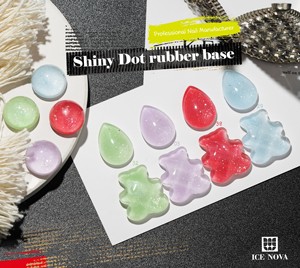Base Coat ICE NOVA Shiny Dot Rubber, toucher doux, forte adhérence, prévient l'érosion des colorants, inodore, auto-nivelant, couleur - Product Image 4