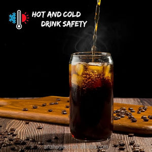 Bán buôn 12oz 16 oz Soda Cola có thể định hình thủy tinh Borosilicate ly với nắp tre và rơm cho đồ uống lạnh - Product Image 2