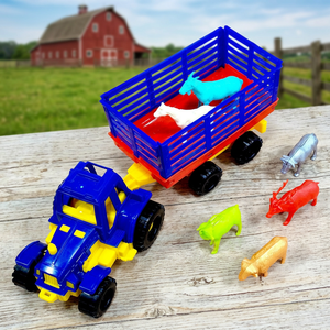 Juego de Juguetes de Tractor con Remolque para Niños, con Figuras de Animales, Juguete Educativo de Vehículo para Juego de Imitación - Product Image 3
