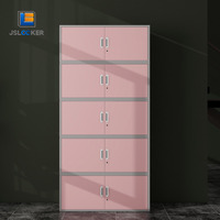 Armoire de sport de couleur rose casiers en acier pour le personnel casier scolaire armoire de rangement en acier à 2 portes compartiment casier en métal pour le bureau